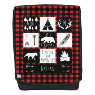 Rustic Wilderness Buffalo Check Plaid & Naam Rugtassen