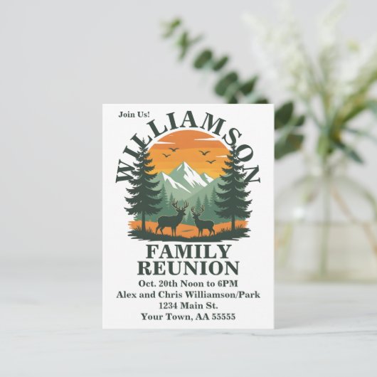 Rustic Wilderness Family Reunion Feestdagenkaart (Staand voorkant)