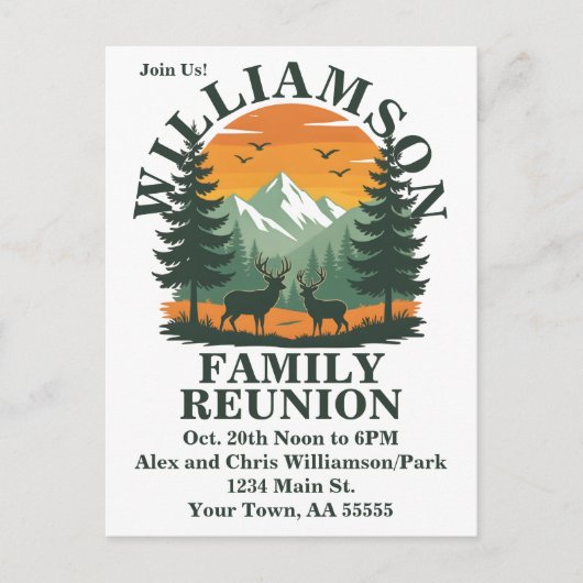 Rustic Wilderness Family Reunion Feestdagenkaart (Voorkant)