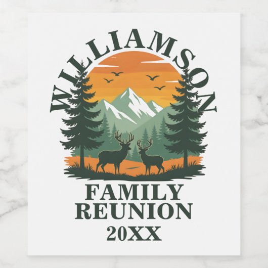 Rustic Wilderness Family Reunion Wijn Etiket (Enkel label)