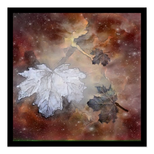 Rustic Wilderness Maple Leaves Perfect Poster (Voorkant)