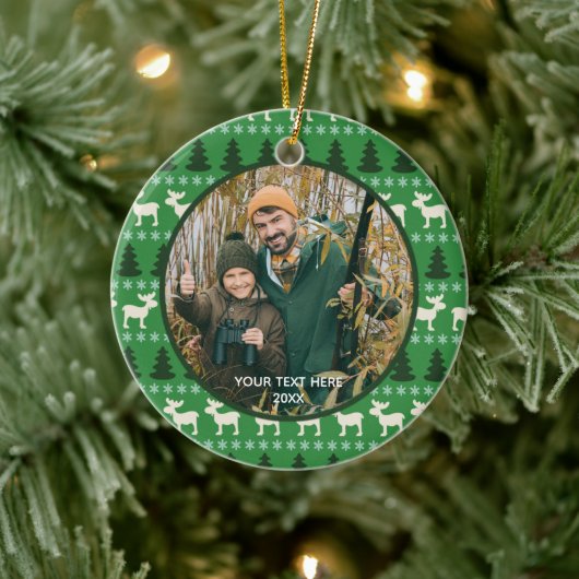Rustic Wilderness Two Photo, Two Sided Keramisch Ornament (Boom)