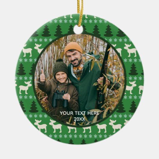 Rustic Wilderness Two Photo, Two Sided Keramisch Ornament (Voorkant)