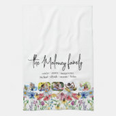 Rustic Wildflower 5 Foto naam voornamen Theedoek (Verticaal)