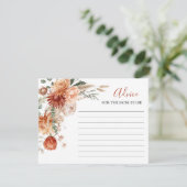 Rustic Wildflower Baby shower Advies voor mama Informatiekaartje (Staand voorkant)