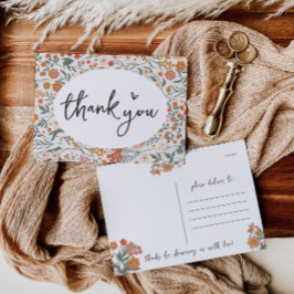 Rustic Wildflower Baby shower Briefkaart