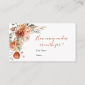 Rustic Wildflower Baby shower Hoeveel Snoepjes Informatiekaartje (Voorkant)