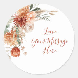 Rustic Wildflower Baby shower Love Your Message Ronde Sticker