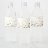 Rustic Wildflower Baby shower Water Bottle Label Waterfles Etiket (Flessen)