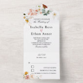 Rustic Wildflower Boho Wedding Invitation All In One Uitnodiging (Binnen)