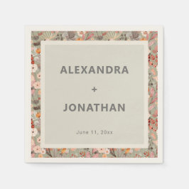 Rustic Wildflower Botanical Couples Shower Custom Servet