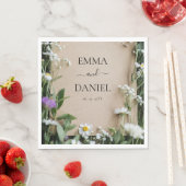 Rustic Wildflower Botanical Kraft Paper Wedding Servet (Insitu)