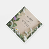 Rustic Wildflower Botanical Kraft Paper Wedding Servet (Hoek)