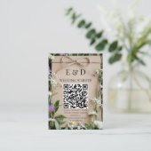 Rustic Wildflower Botanical Kraft Wedding Informatiekaartje (Staand voorkant)