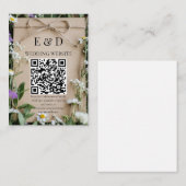 Rustic Wildflower Botanical Kraft Wedding Informatiekaartje (Voorkant / Achterkant)