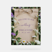Rustic Wildflower Botanical Wedding Welcome sign Acryl Bord (Voorkant)