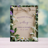 Rustic Wildflower Botanical Wedding Welcome sign Acryl Bord (Neutraal)