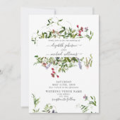 Rustic Wildflower Botanische Floral Foto Weddensch Kaart (Voorkant)