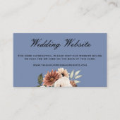 Rustic Wildflower Bouquet Blue Wedding Website Informatiekaartje (Voorkant)