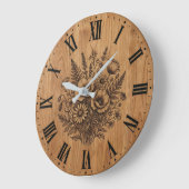 Rustic Wildflower Bouquet Wall Clock  Grote Klok (Hoek)