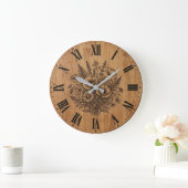 Rustic Wildflower Bouquet Wall Clock  Grote Klok (Huis)