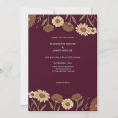 Rustic Wildflower Burgundy Floral Wedding Kaart (Voorkant)