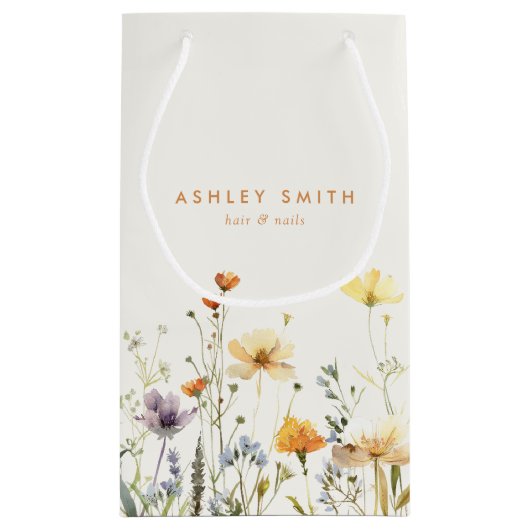 Rustic Wildflower Business Klein Cadeauzakje (Achterkant)