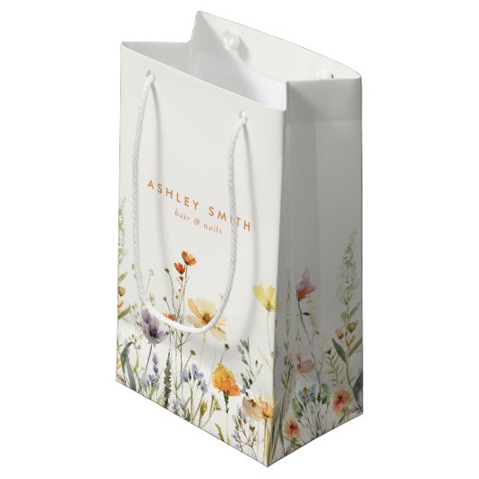 Rustic Wildflower Business Klein Cadeauzakje (Voorkant Gekanteld)