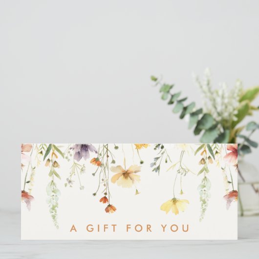 Rustic Wildflower Cadeaubon (Staand voorkant)
