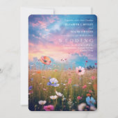 Rustic Wildflower Country Field Wedding Kaart (Voorkant)
