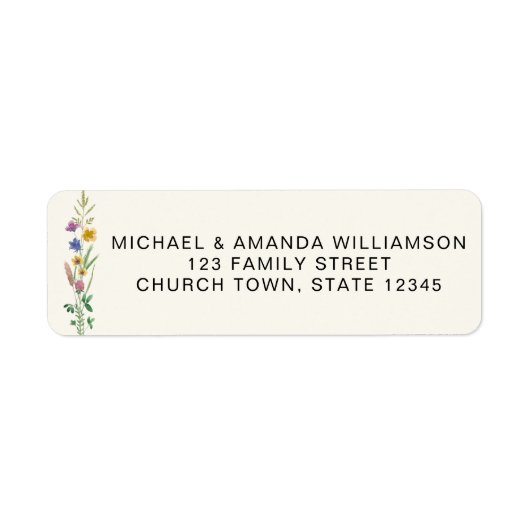 Rustic Wildflower doopadres Etiket (Voorkant)