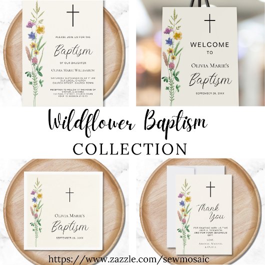Rustic Wildflower doopadres Etiket