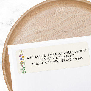 Rustic Wildflower doopadres Etiket