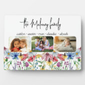 Rustic Wildflower Familienaam Kinder Namen 3 Foto Fotoplaat (voorkant)