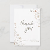 Rustic Wildflower Floral Vrijgezellenfeest Bedankkaart (Voorkant)