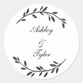 Rustic Wildflower Folk Weddenschap Ronde Sticker (Voorkant)