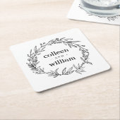 Rustic Wildflower Folk Wedding Kartonnen Onderzetters (Schuin)