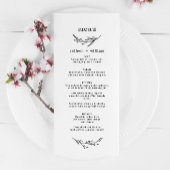 Rustic Wildflower Folk Wedding Menu