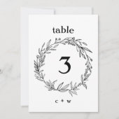 Rustic Wildflower Folk Wreated Wedding Table Numbe Kaart (Voorkant)