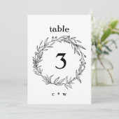 Rustic Wildflower Folk Wreated Wedding Table Numbe Kaart (Staand voorkant)