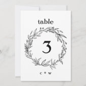Rustic Wildflower Folk Wreated Wedding Table Numbe Kaart (Achterkant)