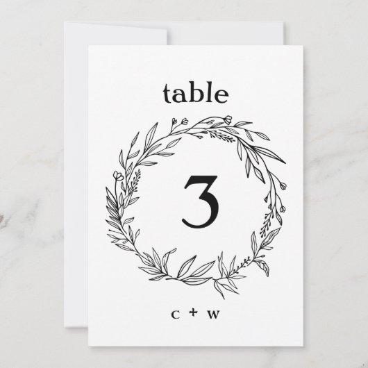 Rustic Wildflower Folk Wreated Wedding Table Numbe Kaart (Achterkant)