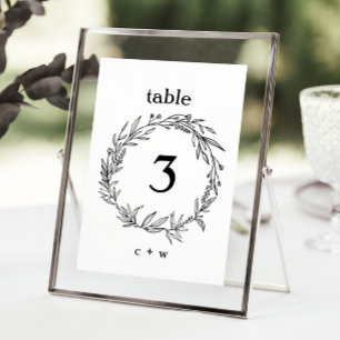 Rustic Wildflower Folk Wreated Wedding Table Numbe Kaart