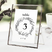Rustic Wildflower Folk Wreated Wedding Table Numbe Kaart