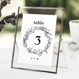 Rustic Wildflower Folk Wreated Wedding Table Numbe Kaart