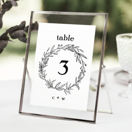 Rustic Wildflower Folk Wreated Wedding Table Numbe Kaart