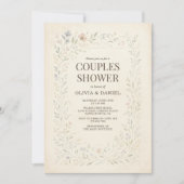 Rustic Wildflower Garden Boho Couples Shower Kaart (Voorkant)