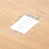 Rustic Wildflower Garden Elegant Wedding Acryl Uitnodigingen (Laagn)