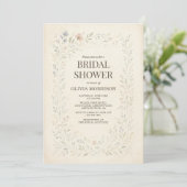 Rustic Wildflower Garden QR Code Bridal Shower Kaart (Staand voorkant)