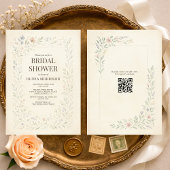Rustic Wildflower Garden QR Code Bridal Shower Kaart